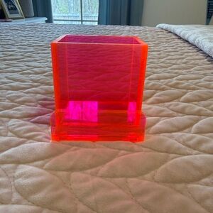 Neon Pink and Orange Acrylic Vase